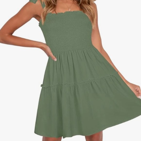 Olive Green Midi Dress - Picture 1 of 1